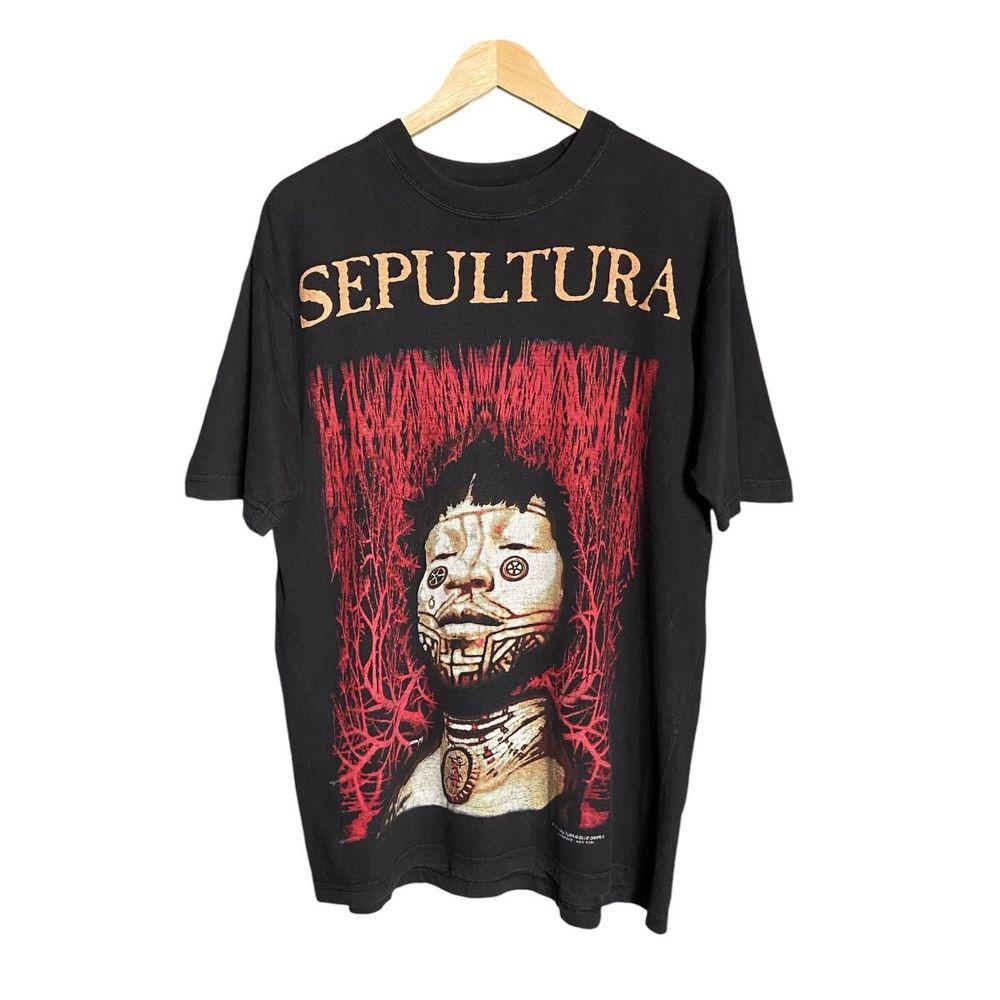 Sepultura Roots Метал-группа Редкая Ретро Черная Унисекс Футболка Репринт S-5XL KH10718 Унисекс Футболка