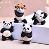 New Panda Miniature Unique Gifts for Girlfriend and Boyfriend Resin Panda Miniature Valentine Decoration Items (4 Pieces)