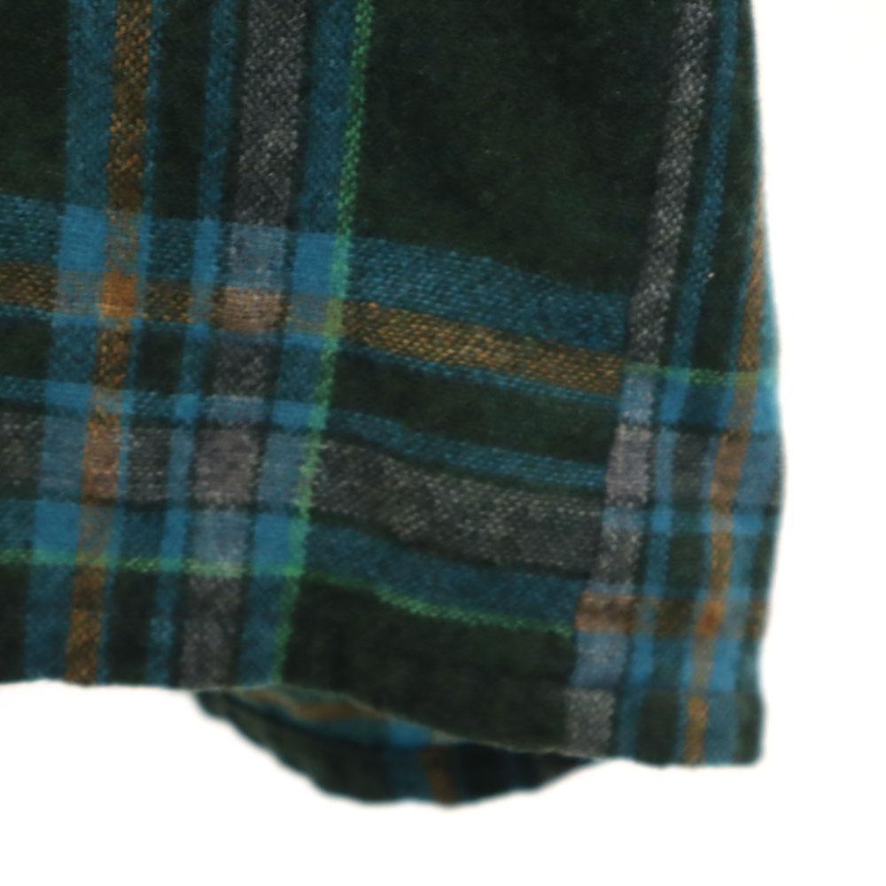 Vintage Рубашка с длинным рукавом из шерстяной смеси 70-х годов с клетчатым узором, с открытым воротником, мужская, б/у