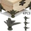 4pcs Antique Corner Protector, Bronze Jewelry Chest Box Wooden Case, Decorative Feet Leg, Metal Corner Protector, Hardware Bracket
