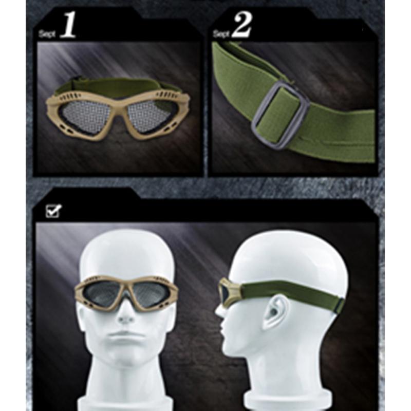 Тактические очки Защитные очки Металлическая сетка 0-типа Противоударные Защитные очки Снаряжение для военного фаната Для