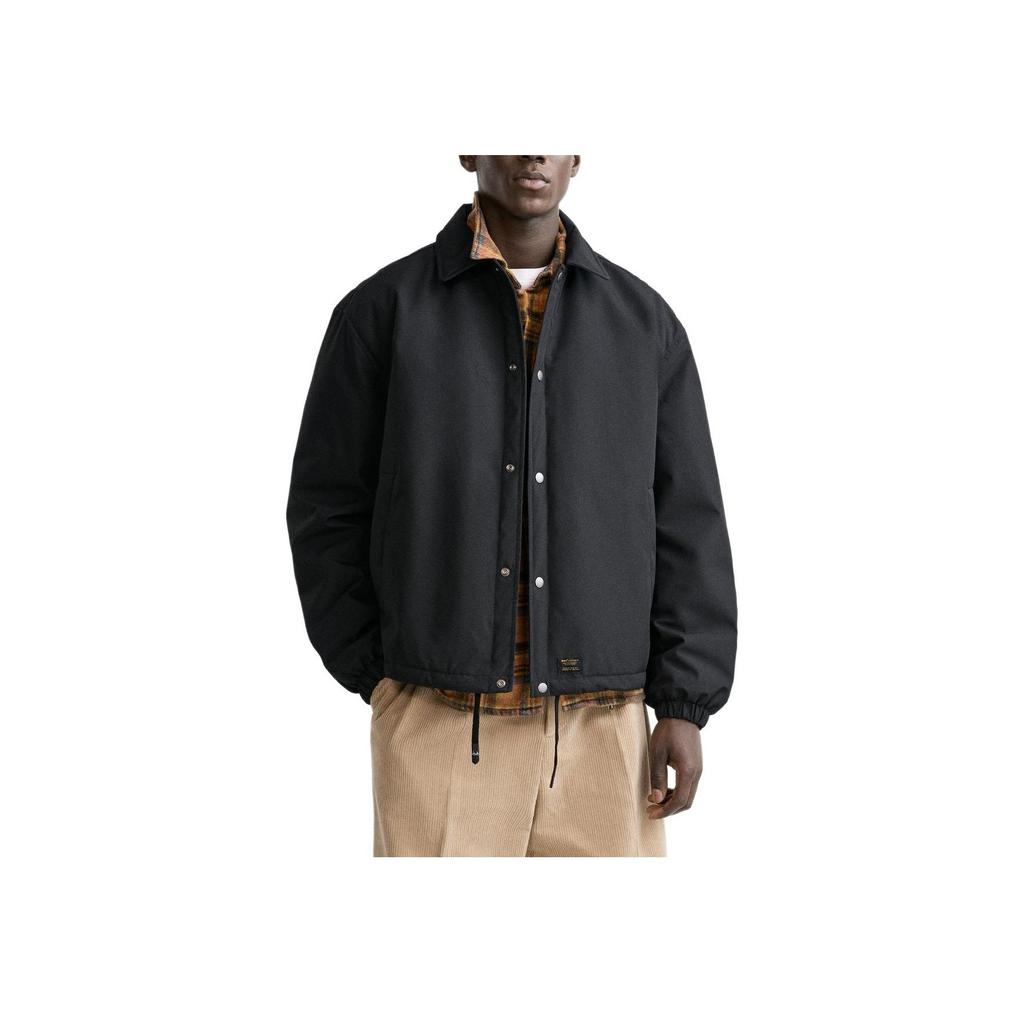 Zara Solid Color Lapel Single-Breasted Versatile Long Sleeve Jacket Men Jackets Black 3833311-800