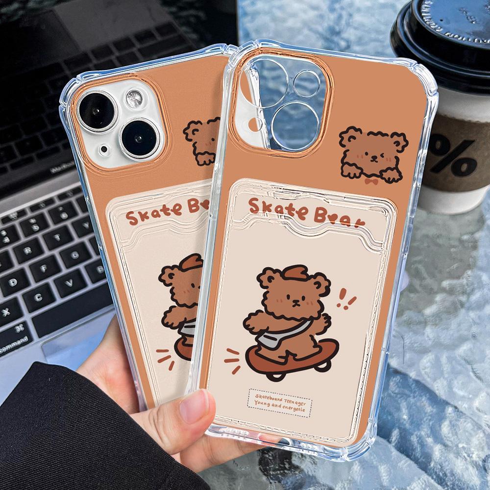 Card Phone Case for iPhone 11 13 XR 15 14 Pro Max iPhone 12 16 7 8 Plus XS Max Samsung S24 S23 A15 A55 A05 A54 Redmi 12 13C 13 9 Cartoon Protection
