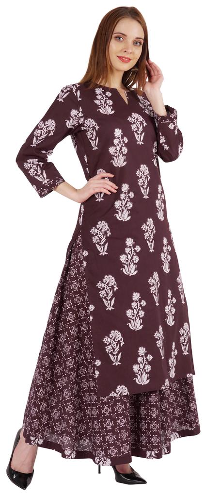 Phagun Indian Ethnic Cotton Kurti & Skirt Set For Women  S Partywear Dress Printed Traditional