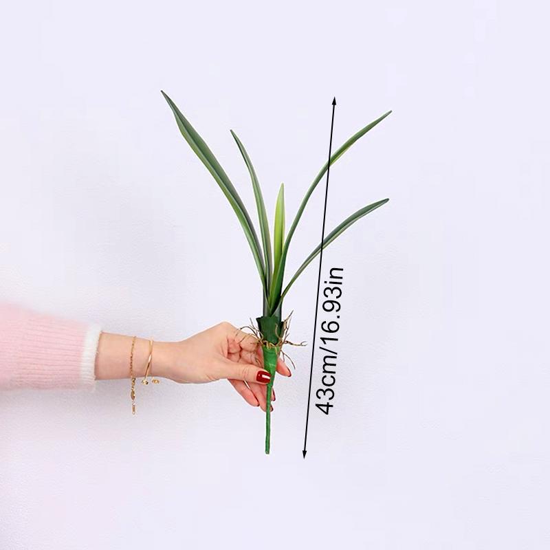 1 шт. Искусственный цветок, украшение торгового центра, мягкая резина, домашний декор, имитация зеленых растений, сделай сам, искусственные листья цимбидиума, пластик