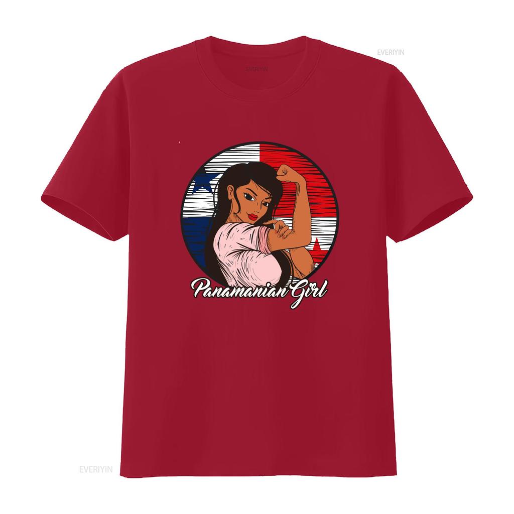 Panama Flag Panamanian Girl T Shirt vintage Washed Casual Soft designer clothes Top For Everyday Wear Versatile Slightly