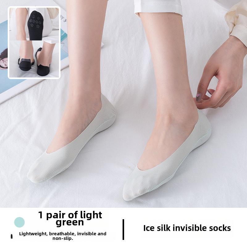Женские носки-лодочки Bonas Ice Silk с глубоким вырезом — нескользящие, регулируемые, для весны и лета