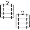 Sawafuji Clothes Hanger, 4 Tiers, Black, 300mm Wide, Set of 2, with Clips, Non-Slip, Non-Marking, Space-Saving, for Clothes Drying, Slacks, Jeans, Clo