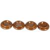 4pcs Set Double Round Acrylic Upright Piano Caster Cups W  Rose Wood Pattern & EVA Anti Slip Mat