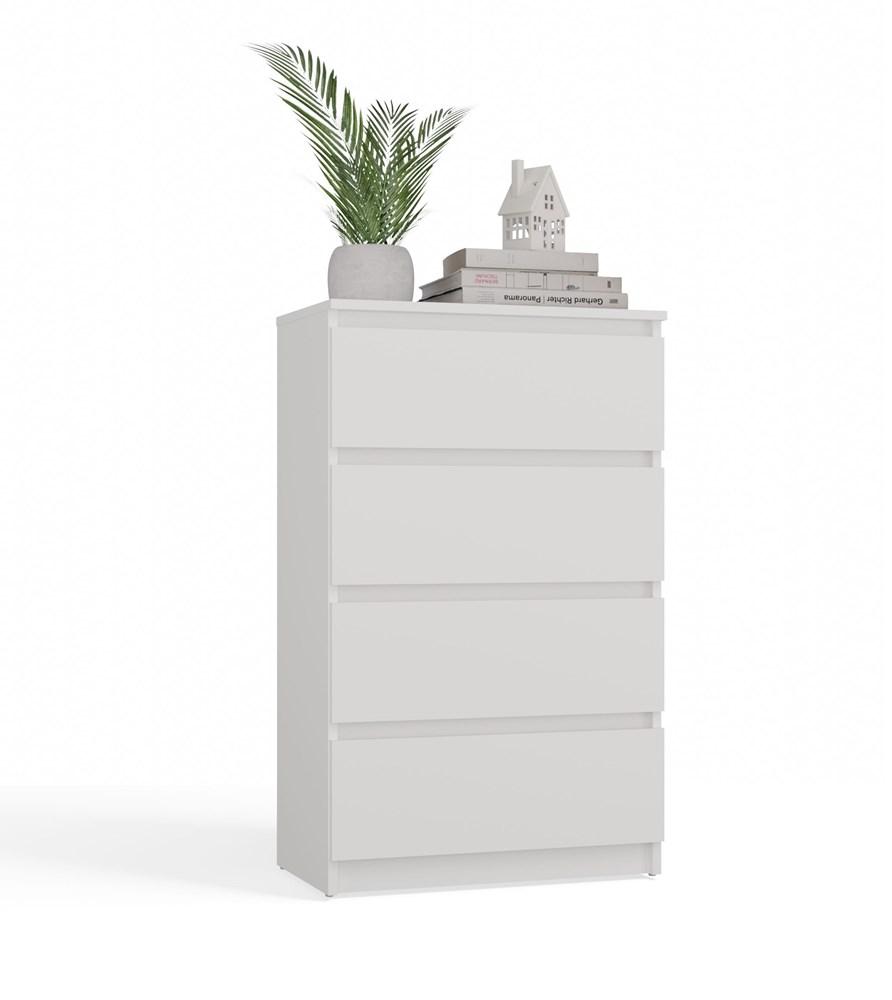 M4 60 Chest Of Drawers Malwa White 4 Drawers Cabinet For Living Room Bedroom Home Office