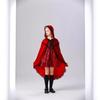 Halloween New Children's Little Red Riding Hood Drama Costume Cape Red and Black Pattern Dress