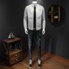 Autumn Plus Collar Leather Jacket for Men, Trendy Slim Fit Men's Casual Motorcycle Suit Leather Jacket