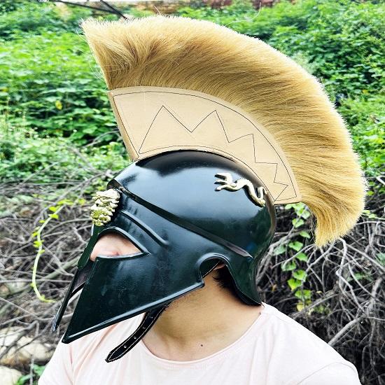 Roman Corinthian Helmet Crusader Corinthian Warrior Medieval Knight Armor Helmet Full Face Cosplay Helmet Perfect Christmas Gift for Him
