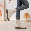 2025 Autumn Early Winter Genuine Leather Shoes Women Ankle Boots Soft Fashion Brand Ladies Party Shoes Plus Size 41 Beige Black