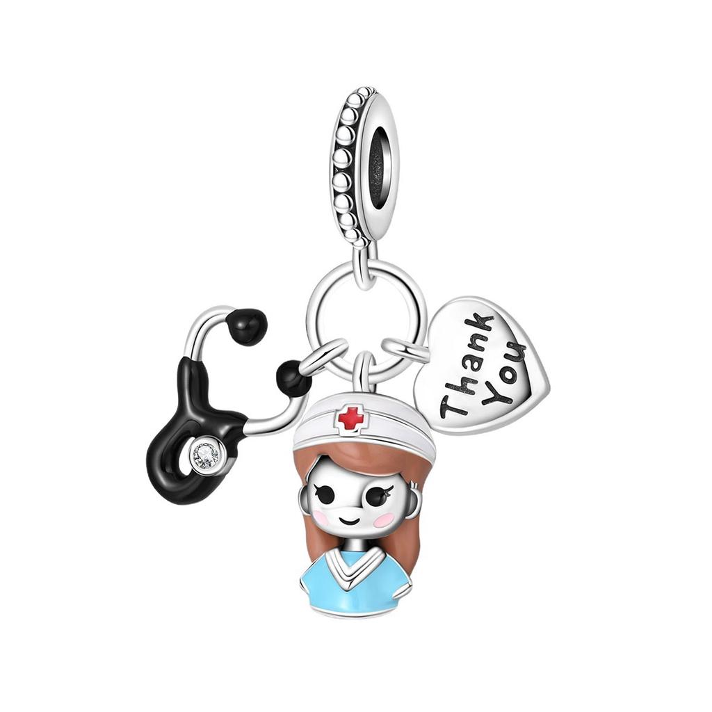 DIY Bracelet Charms Tooth Pill Medicine Box Ambulance Nurse Theme Beads For Jewelry Making