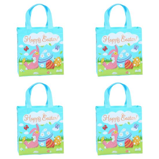 4 шт. пасхальная сумочка с портативной ручкой, красочное яйцо, кролик, нетканая ткань, сумка-тоут для покупок, подарочная сумка, подарок на фестиваль счастливой Пасхи