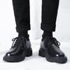 Minimalist Thick Soled Casual Men's Leather Outdoor Lace-up Casual Shoes for Male Work Party Wedding Breathable Adult Shoes
