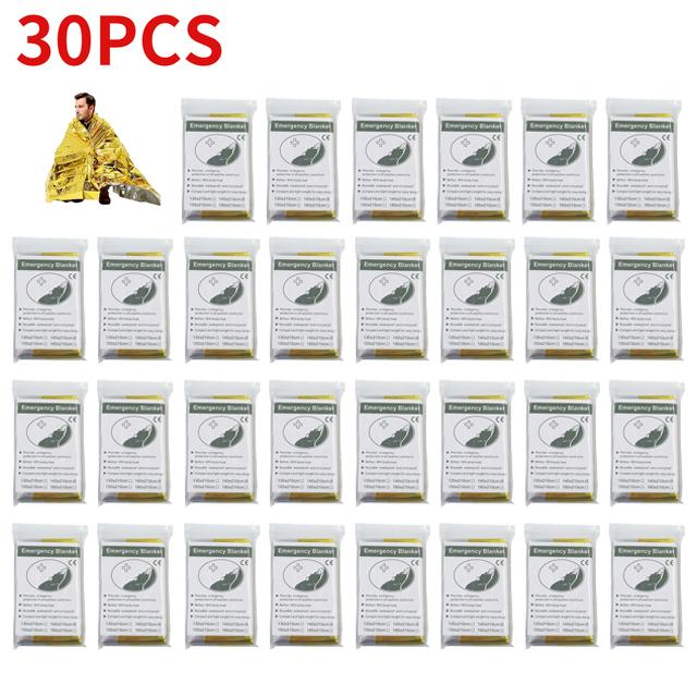 5-30 шт., одеяло для выживания в чрезвычайных ситуациях, аптечка первой помощи, водостойкая водонепроницаемая фольга, термоодеяло для кемпинга, военное одеяло, хит продаж