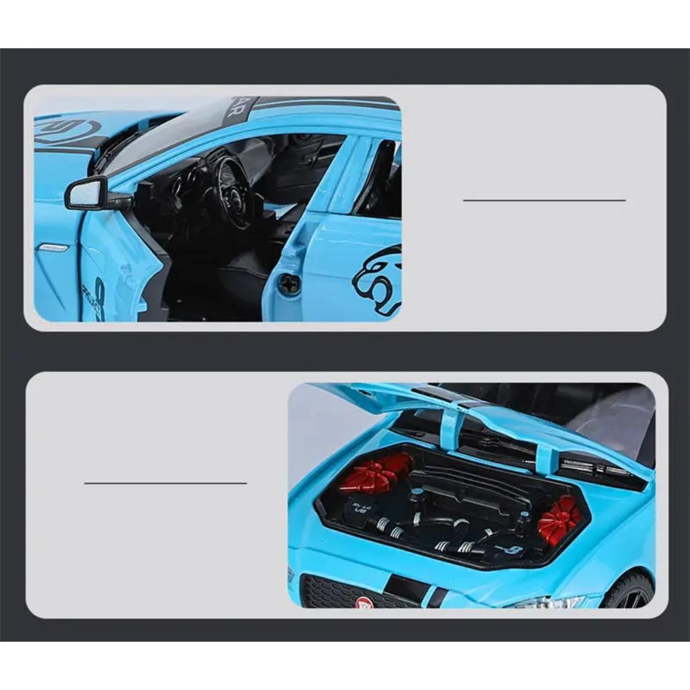 1/24 Jaguar XE SV Project8 Сплав Спортивный Автомобиль Модель Литьевой Металл Гоночный Автомобиль Модель Симуляция Звук Свет Коллекция Детская Игрушка Подарок