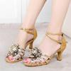 New Latin Dance Shoe Ladies Dancing Shoes Flower Soft Soles Ballroom Tango Salsa Dancing Shoe Girl Adults Shoes