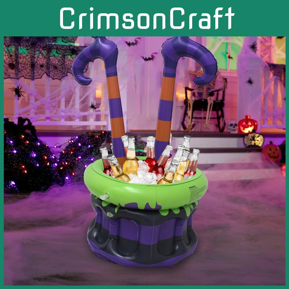 Pvc Witch Ice Bucket For Halloween Party Decorations With Inflatable Cold Beverage Holder