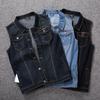 Plus Size 8XL 7XL 6XL 5XLCotton Jeans Sleeveless Jacket Vest Men Denim Jeans Vest