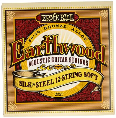 2051 Струны для акустической гитары 12 струн EARTHWOOD SILK STEEL BRONZE SOFT [Оригинальный продукт] (09-46) 12-СТРУННАЯ И 80/20