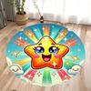 Pumpkin Head Bat Castle Halloween Round Carpet Floor Mat Suitable for Children's Bedroom Decor Living Room Round Rugs for Gifts
