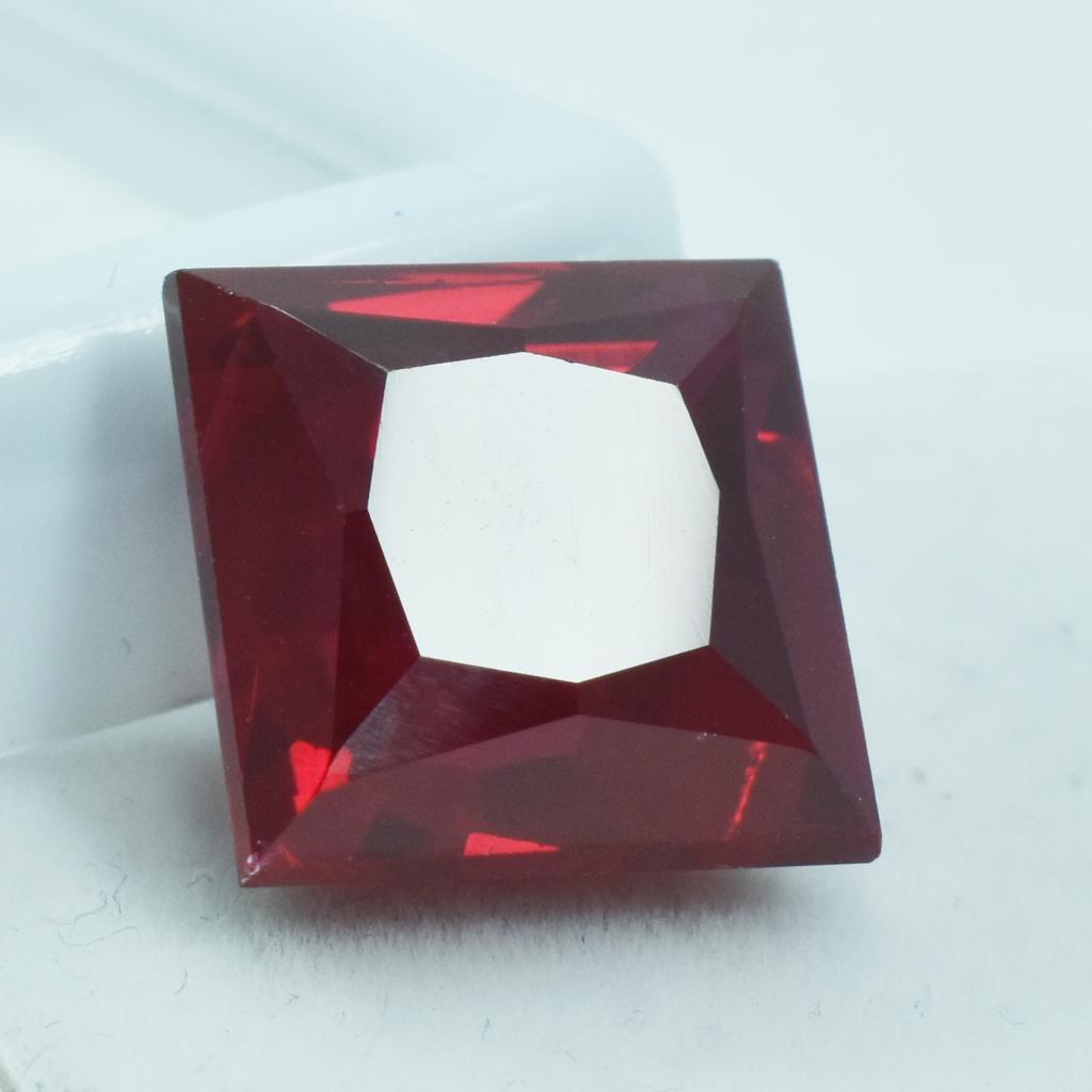 Natural Pigeon Blood Red Ruby Loose Gemstone 18.10 ct Square Shape for Jewelry Making and Crafts