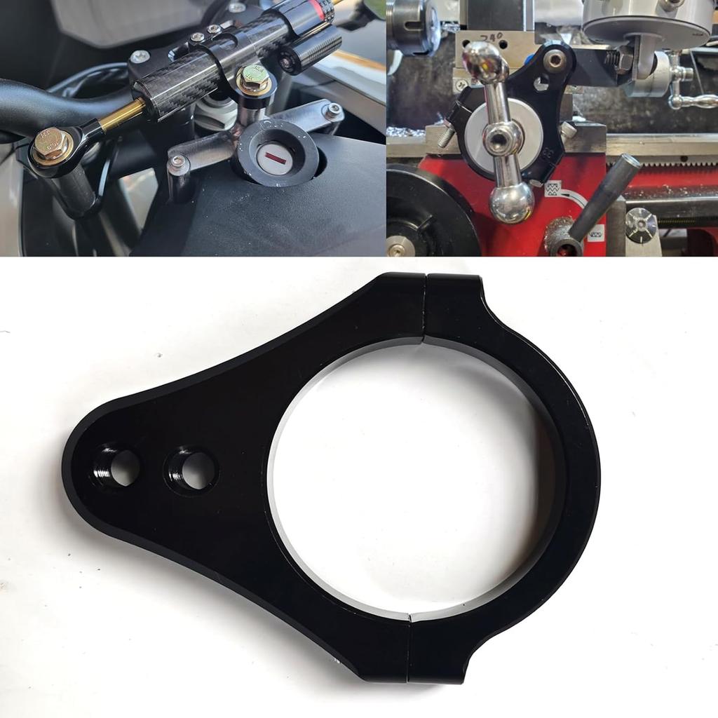 55mm CNC Aluminum Motorcycle Fork Tube Brackets Steering Damper Frame Mounting Clamp Foot Fixer Hardware Parts Stabilizer Universal