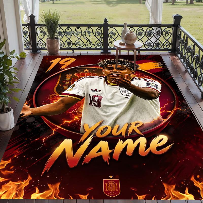 Custom Text Printed Rug Lamine Yamal Non Slip Floor Carpet For Home Room Decor