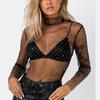 Summer Women Mesh Top Sexy Sheer T Shirt Transparent Tops Turtleneck See Through Clothes
