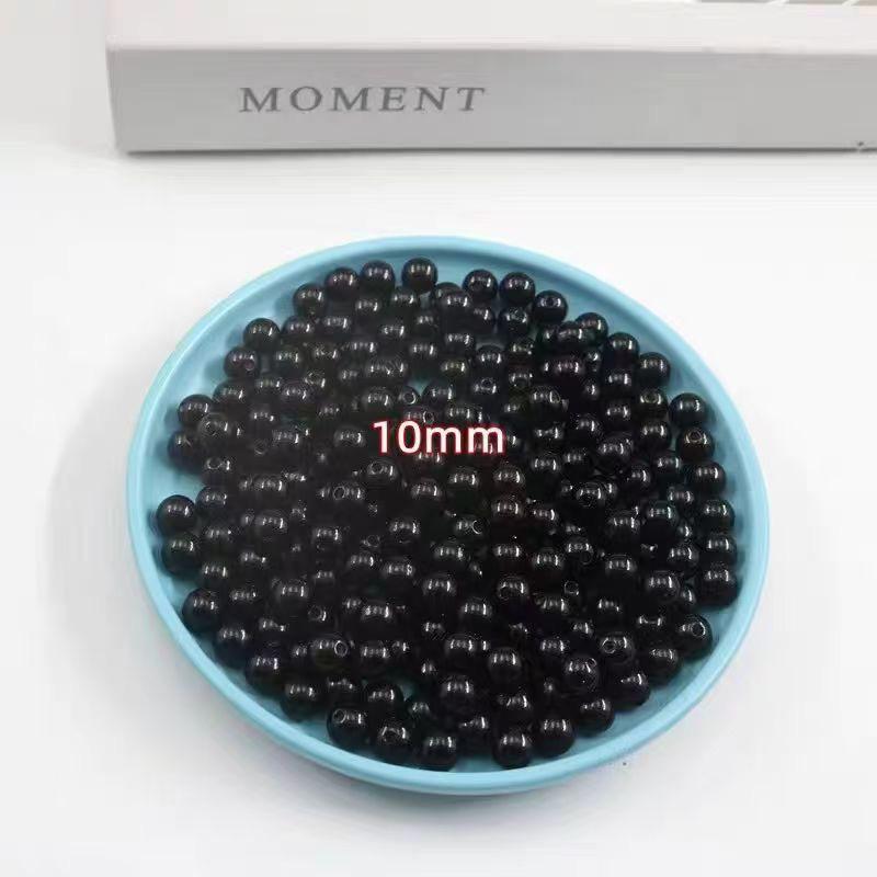 Ручные черные бусины с прямыми отверстиями для DIY ювелирных изделий и поделок: Кукольные глаза, ожерелья, браслеты и многое другое
