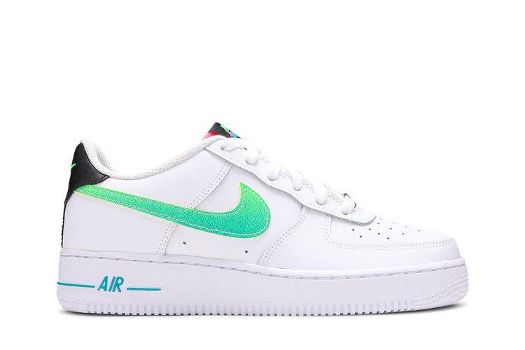 Kids' Sneakers Nike Air Force 1 Low White Aquamarine (GS) White/Aquamarine/Black/Green Strike