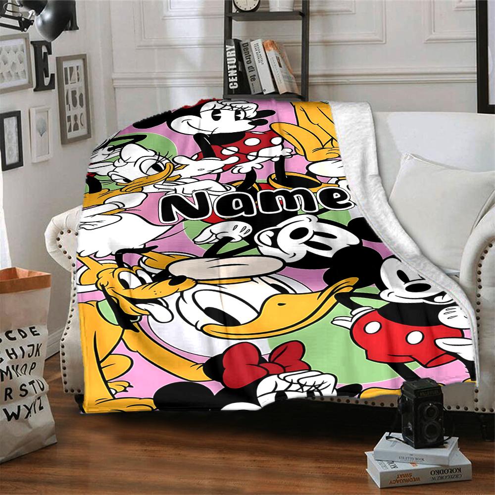 Custom Name Mickey Friends Adventure blanket for Couch & Bed, Plush Cozy Fuzzy Blanket Super Soft & Warm Blankets for Fall and Winter. 090827