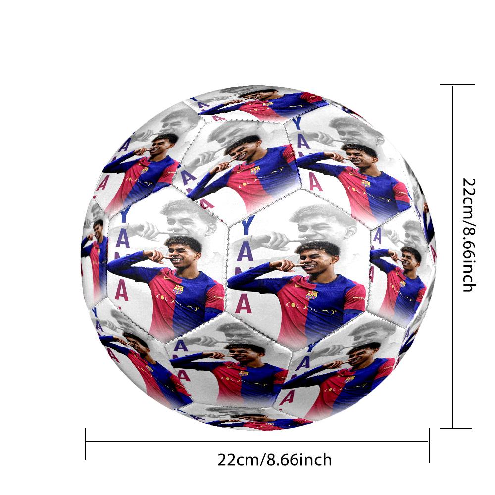 Lamine Yamal 19 Barcelona Player Celebrates Victory Size 5 Soccer Football Machine-Stitched Indoor/Outdoor Training and Matches Unique Gift for Soccer