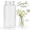 Nordic Style Clear Flower Vase Ribbed Design Cylinder Vases Modern Flower Arrangement  Living Room