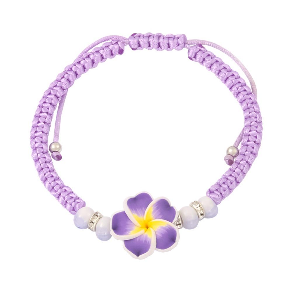 Boho Polymer Clay Braid Rope Bracelet Beads Bohemian Beach Jewelry Flower Bracelet Jewelry Gifts
