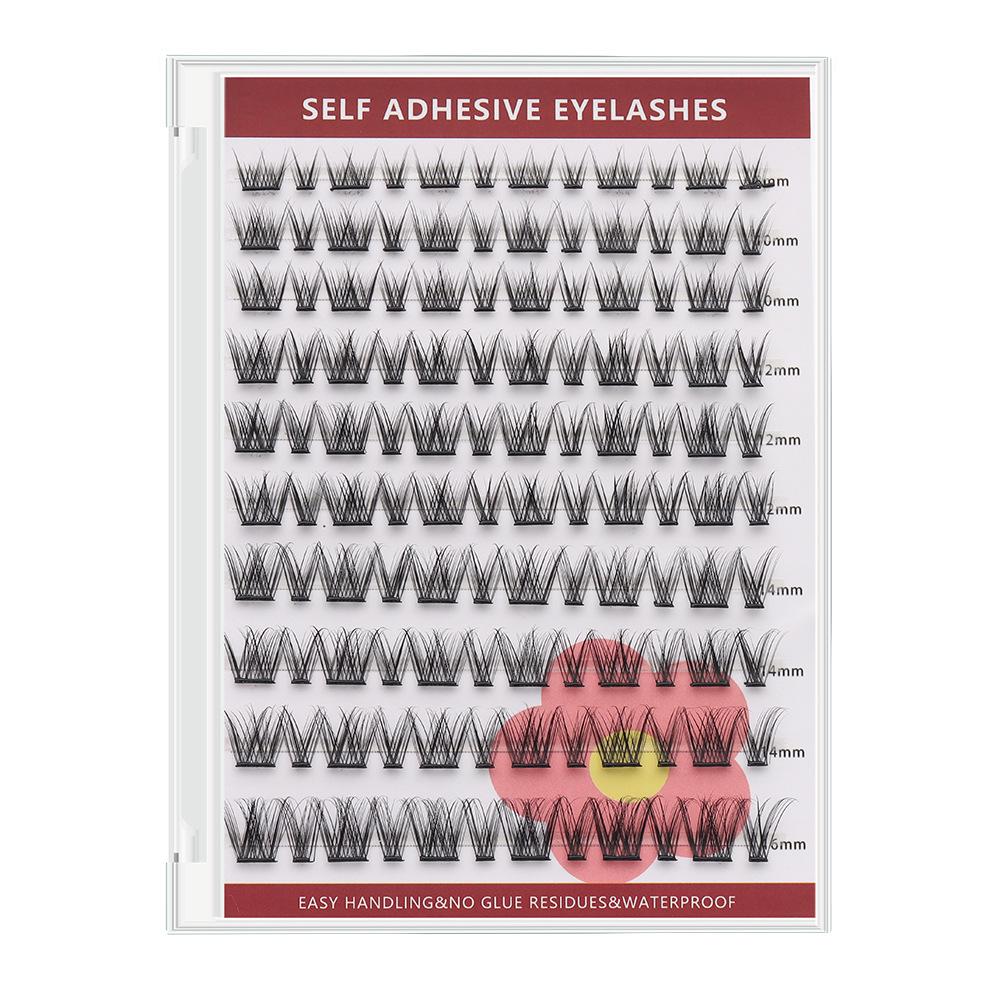 Large-capacity self-adhesive false eyelash set, mixed lengths, various styles, no glue needed, long-lasting waterproof and sweatproof