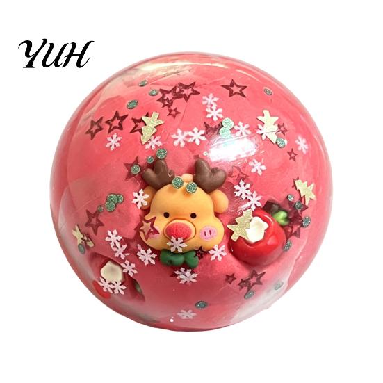 Kids Fidget Toys 1/4Pcs Christmas Stress Ball Toy, Anxiety Relief Squeezable Ball, Xmas Elastic Theme Sensory Party Favors for Adults and Toy
