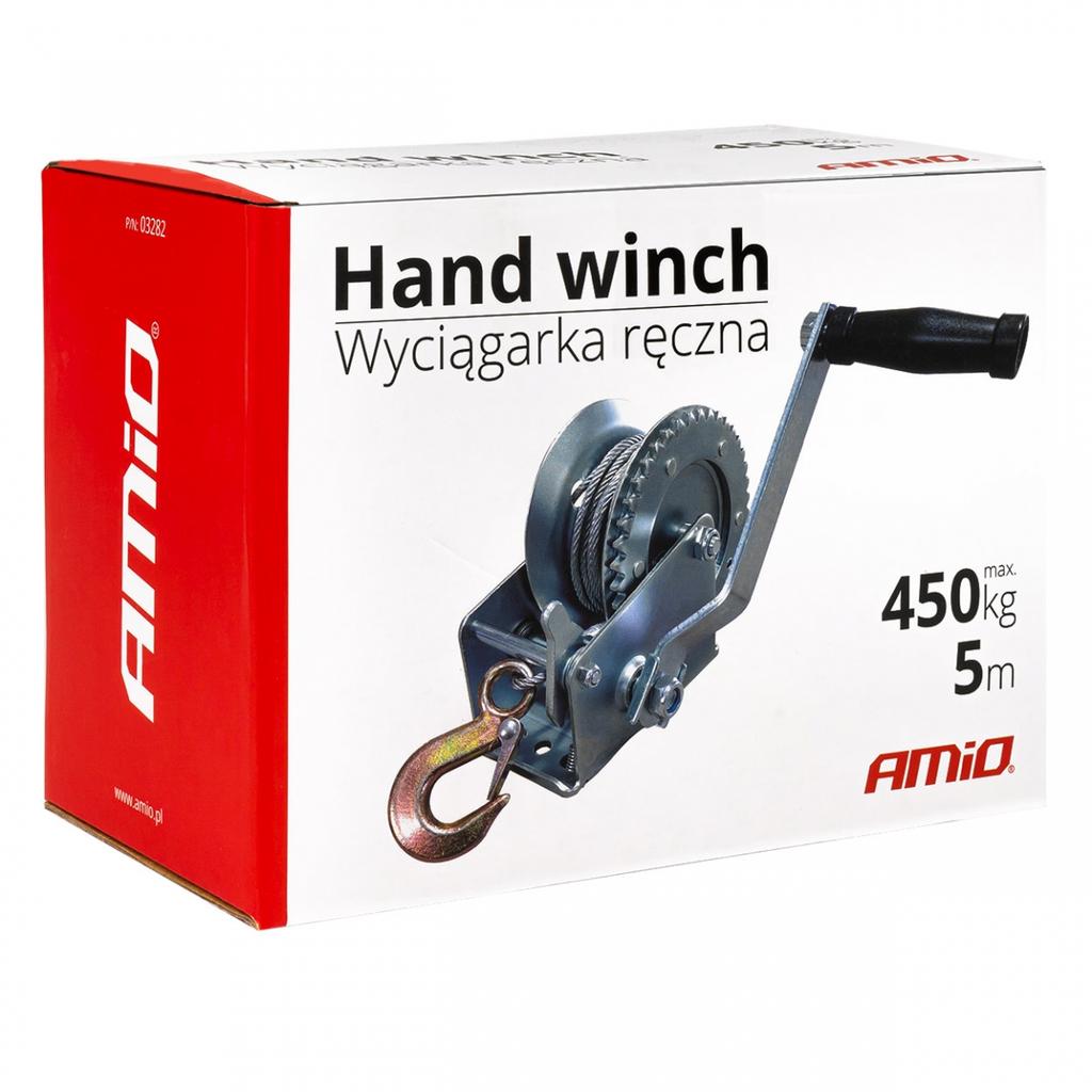 Winch Manual Crank Rope Winch 450Kg Amio-03282