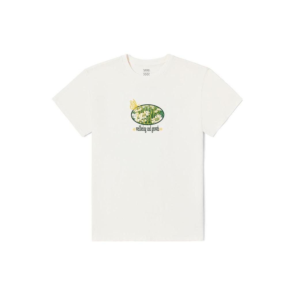 Vans Футболка с круглым вырезом и коротким рукавом с принтом ромашки, женские топы, белые VN00090QFS8