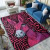 Pink Abstract Donkey On Black Background Patterned Carpet, Suitable As a Non Slip Play Mat for the Living Room and Bedroom Sofa