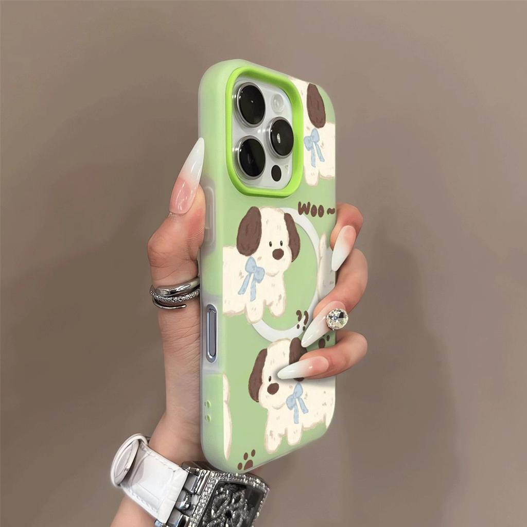 Cartoon Magnetic Jelly Two-in-One Phone Case Double-Layer Phone Case Silicone for IPhone16pro Protective Case