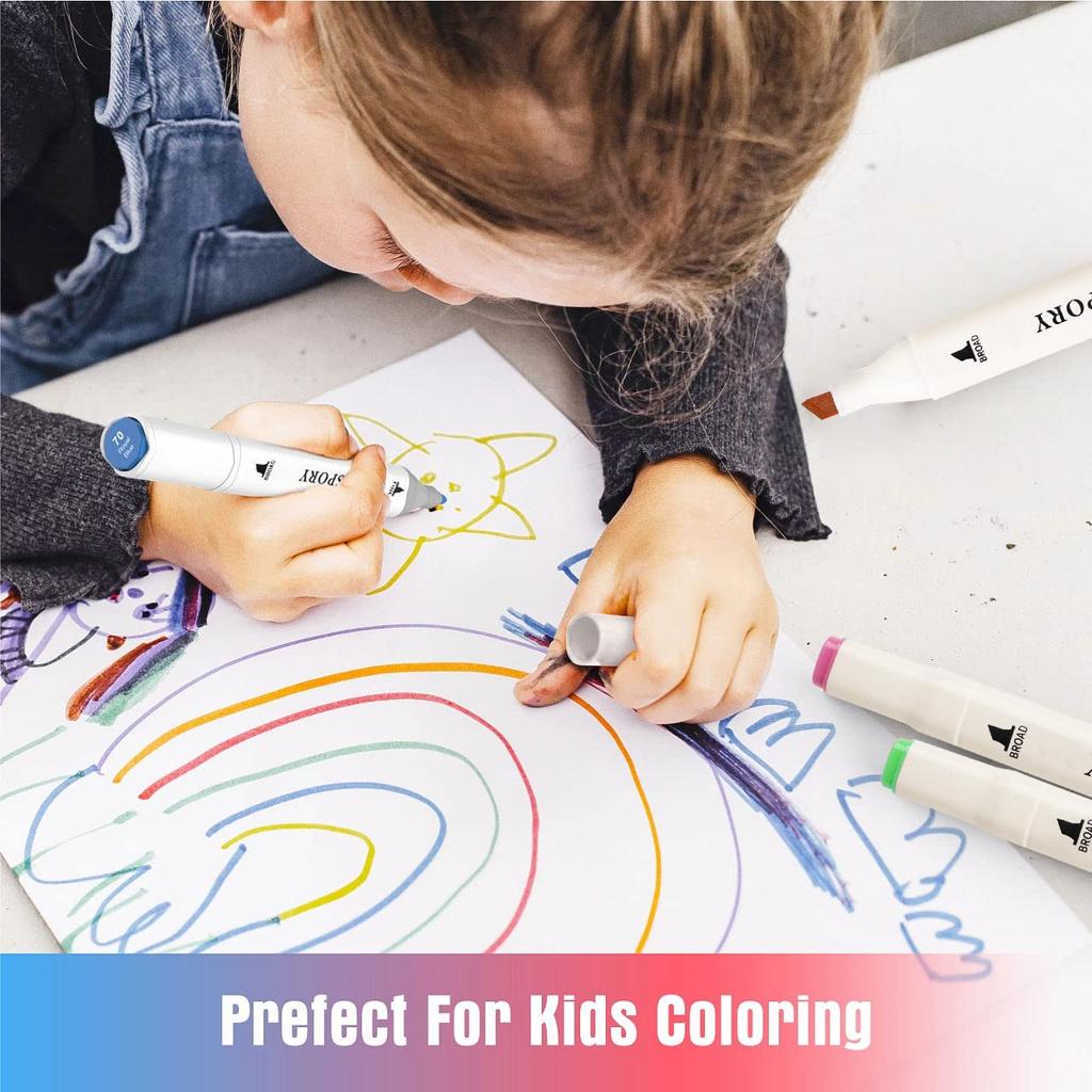 KINSPORY Alcohol Markers 160 Colors Dual Tip Permanent Art Markers for Artist Easy Storage with Aluminum Coloring Book Pen for Adults and Kids