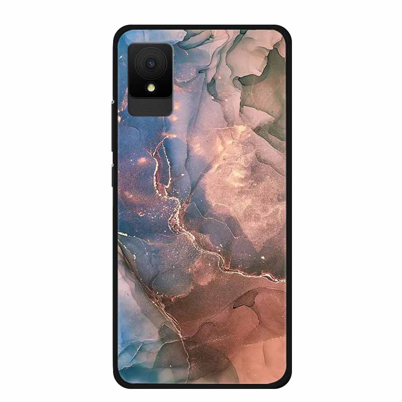 For TCL 505 Phone Cases Back Cover For TCL 502 Black Edge Silicone TPU Funda for TCL505 Marble Soft Case Colorful Coque Bumper
