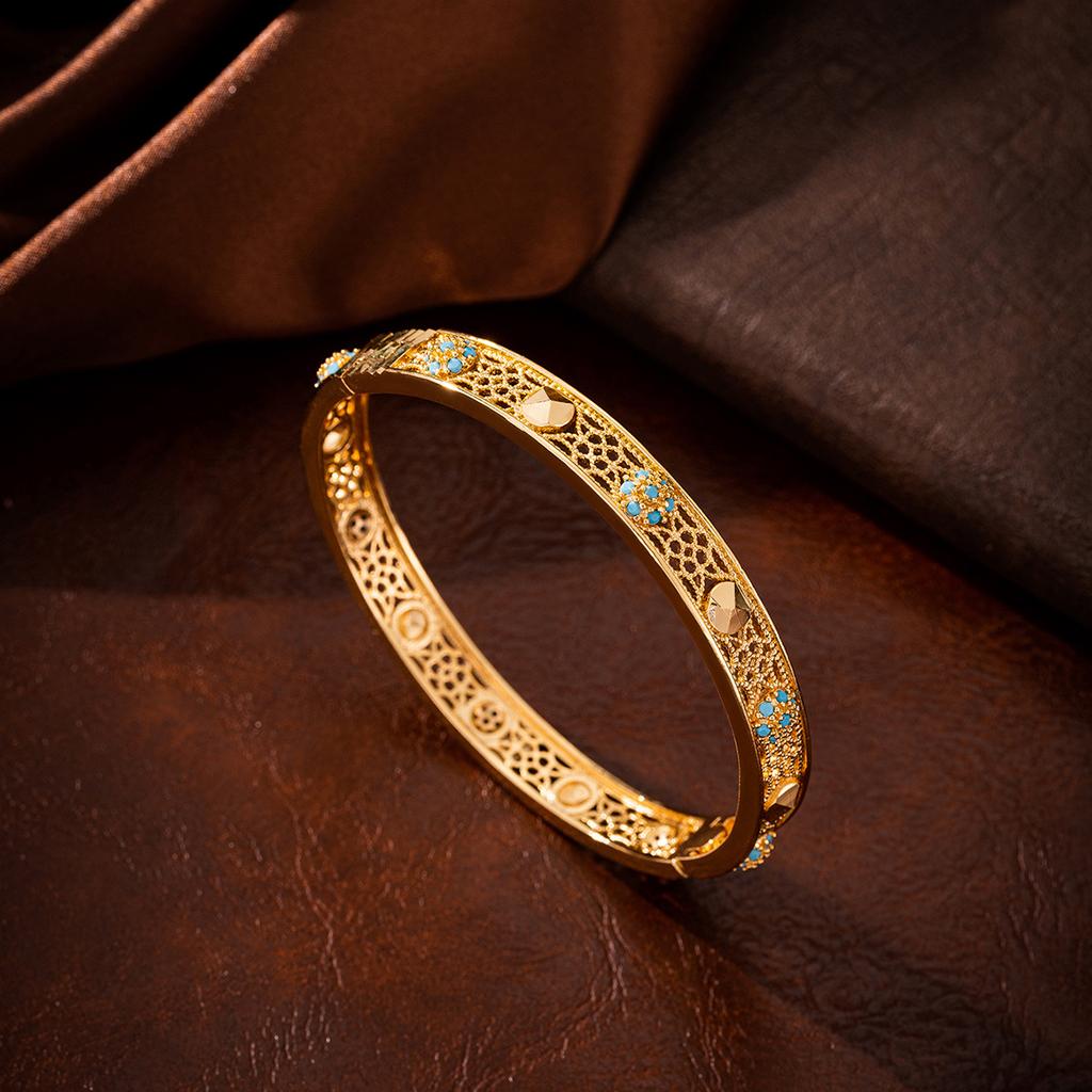 Антикварный золотой филигранный браслет для женщин, традиционная ближневосточная застежка, свадебный браслет ручной работы