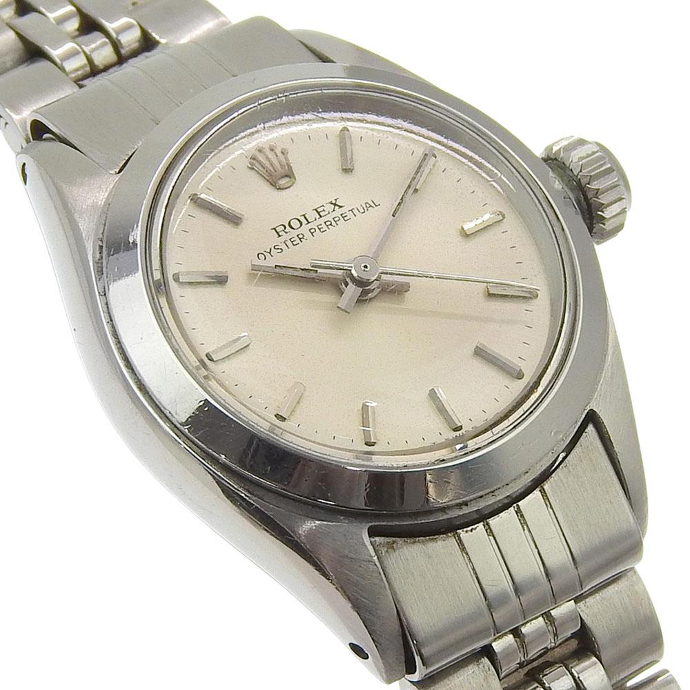 Rolex Oyster perpetual Часы 6623 кал.1161 Серебряный Серебряный циферблат Нержавеющая сталь Механические Автоматические Аналоговый дисплей Женские Б/у