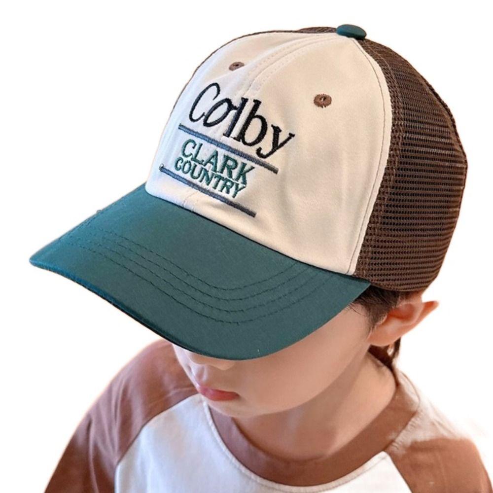 Кепка с вышитыми буквами, дышащая детская шляпа от солнца, повседневный козырек