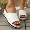 Fashion 2025 Summer Open Toe Women's Slippers Plus Size Hot Sale Platform high Wedges Round Toe Sandals Outdoor Daily Casual Slippers